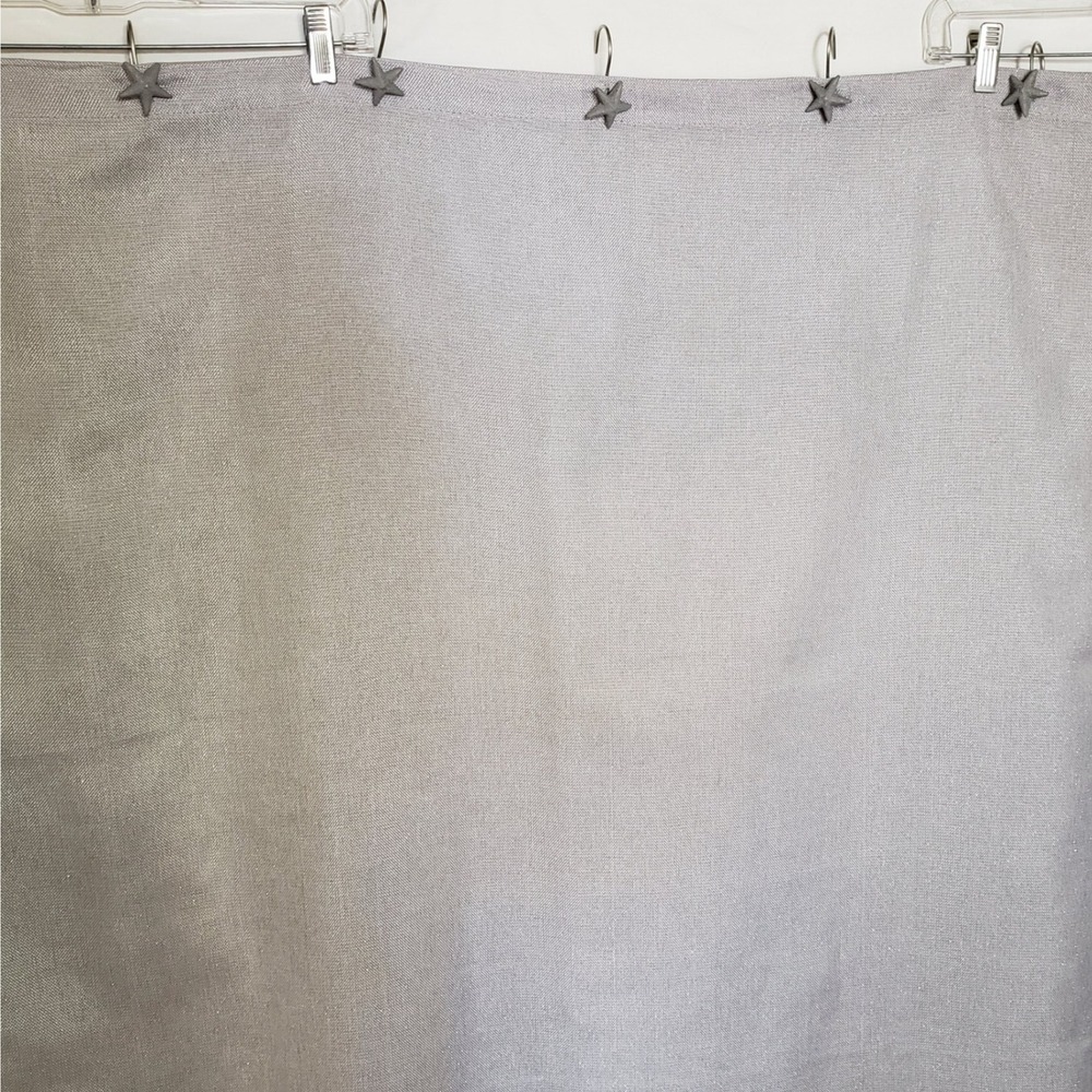 Sinclaire Shower Curtain Silver Grey Metallic Shimmer Starfish Hooks Set 72x72
